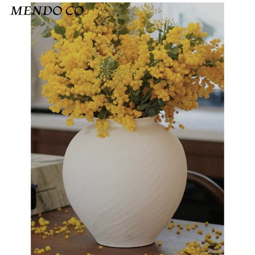 MENDOCO法式白色陶瓷台面花器
