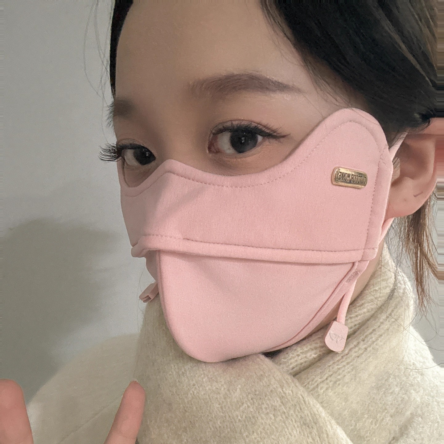 2025新款高颜值保暖防风面罩女秋冬立体口罩粉色学生情侣电动车