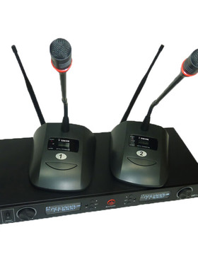 捷讯（XIRCOM） XC-C012 一拖二无线音像联动话筒带主机 黑灰色