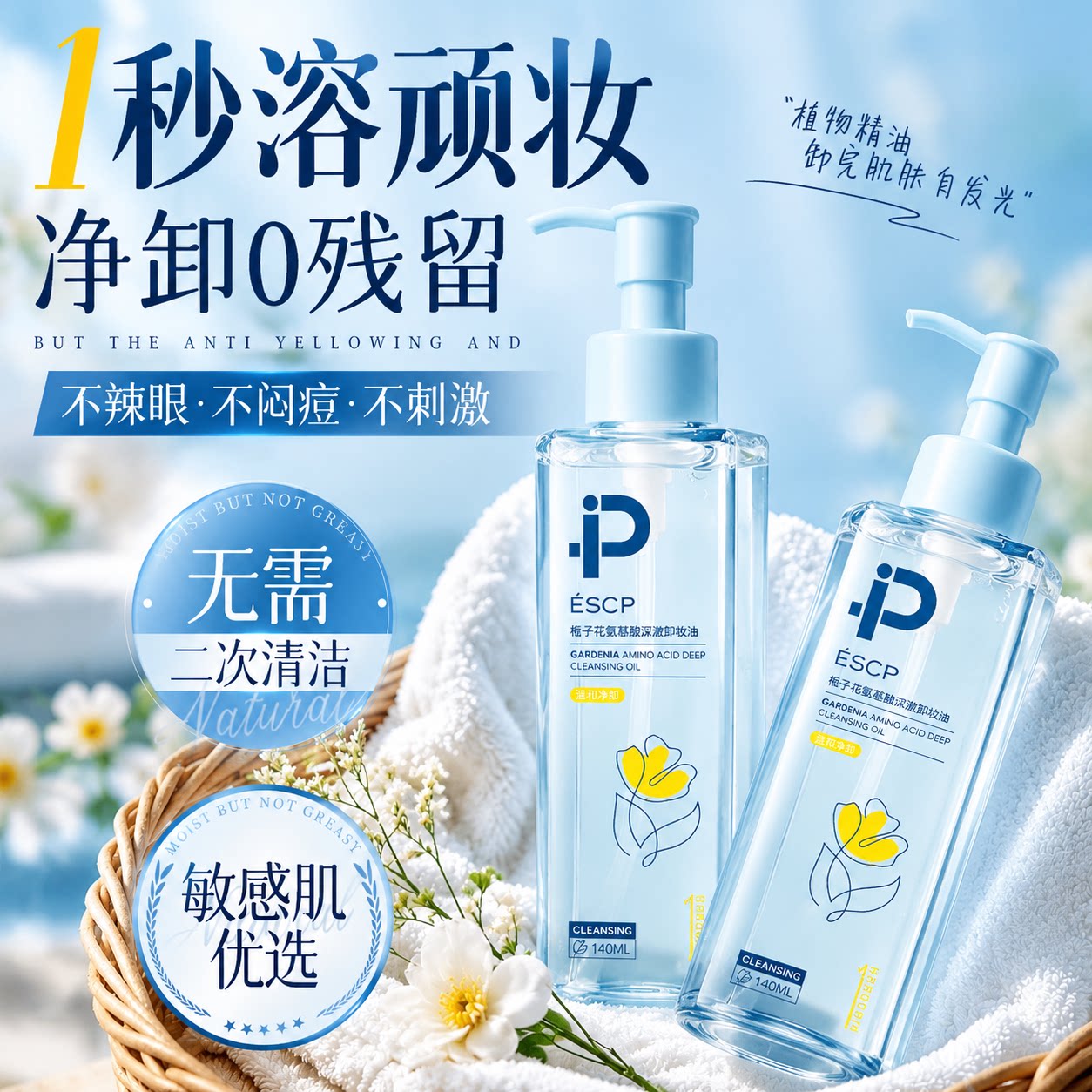 卸妆油眼唇脸三合一深层清洁毛孔女水乳液膏敏感肌