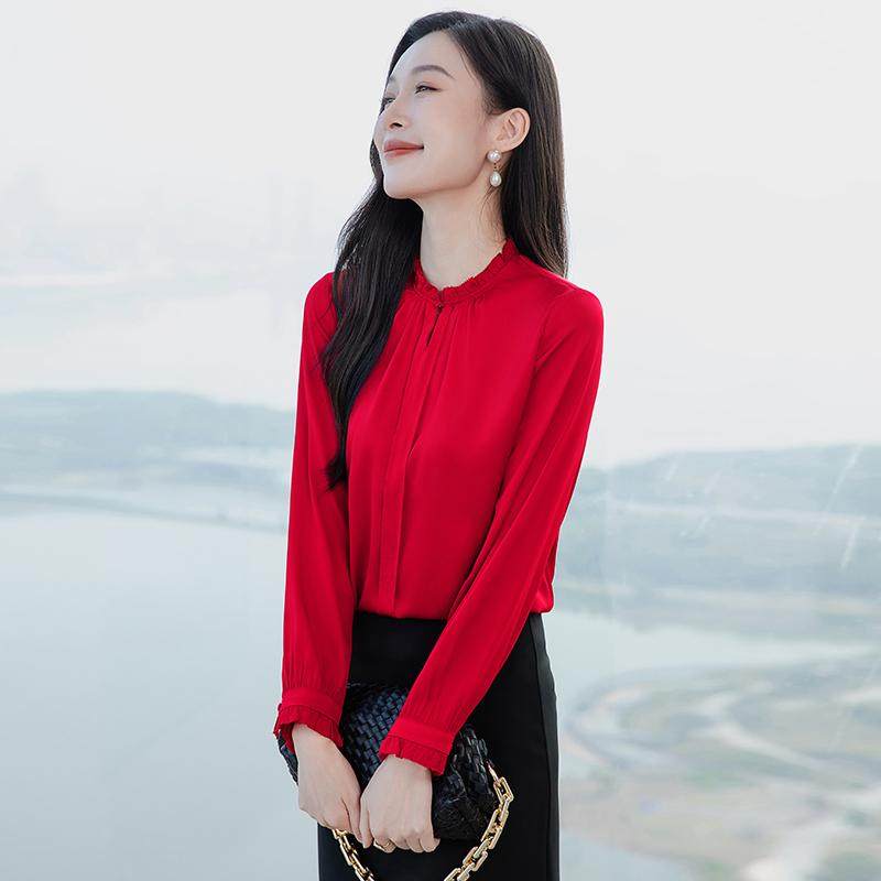 2025春季真丝桑蚕丝衬衫女时尚