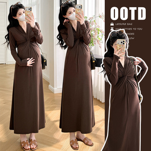 高级感孕妇装春装2026新款潮辣妈孕妇裙孕期漂亮裙子孕妇裙子春装