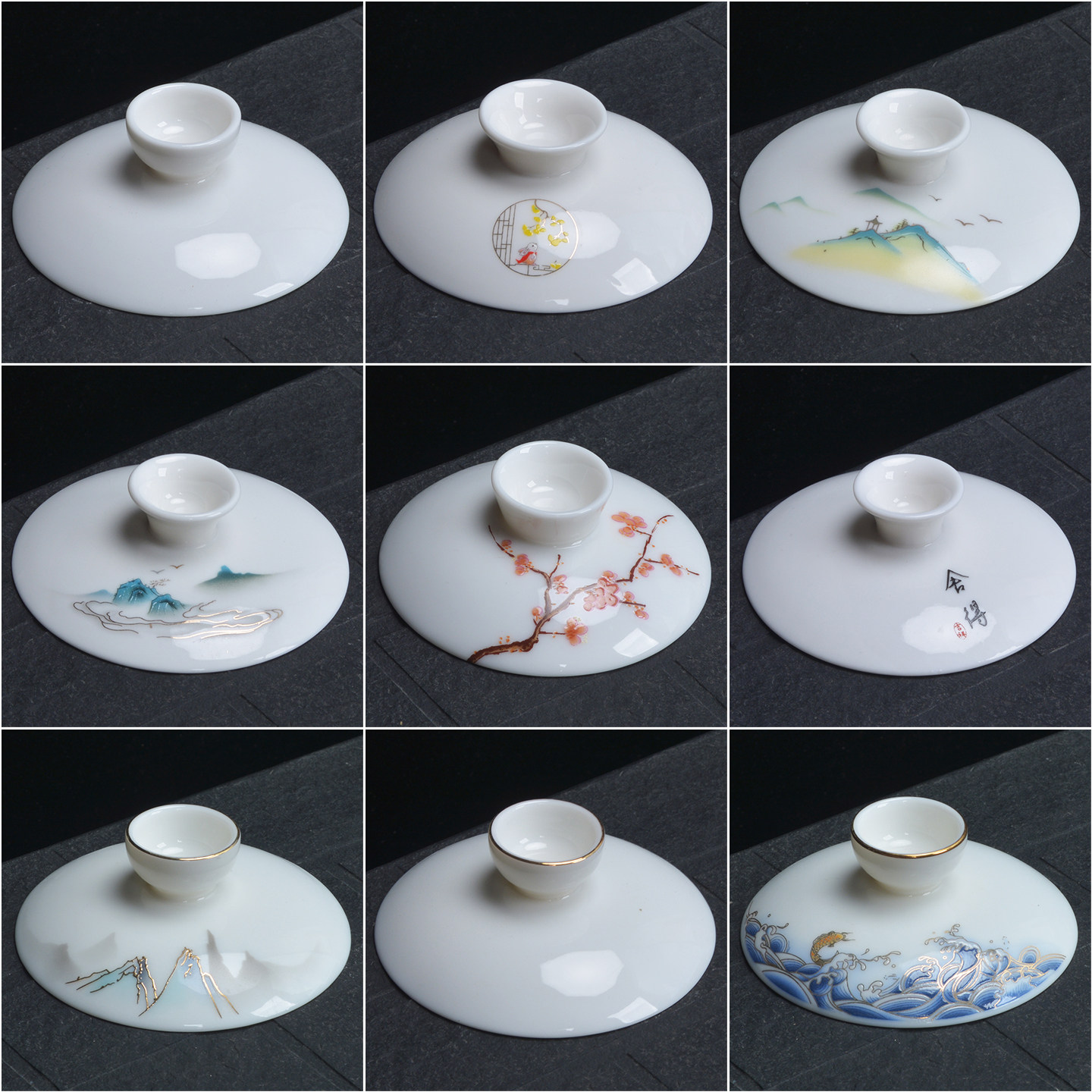 羊脂玉白瓷三才盖碗盖子陶瓷功夫茶杯盖子茶碗配盖大号茶具零配件,餐饮具,盖碗,淘宝优惠券,粉丝福利购,淘宝优惠卷