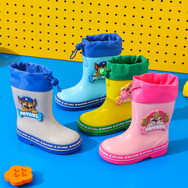 CHILDRENS RAIN BOOTS BOYS GIRLS GIRLS NON-SLIP CHILDRENS STUDENTS HIGH-TUBE WATERPROOF SHOES BOYS RAIN BOOTS