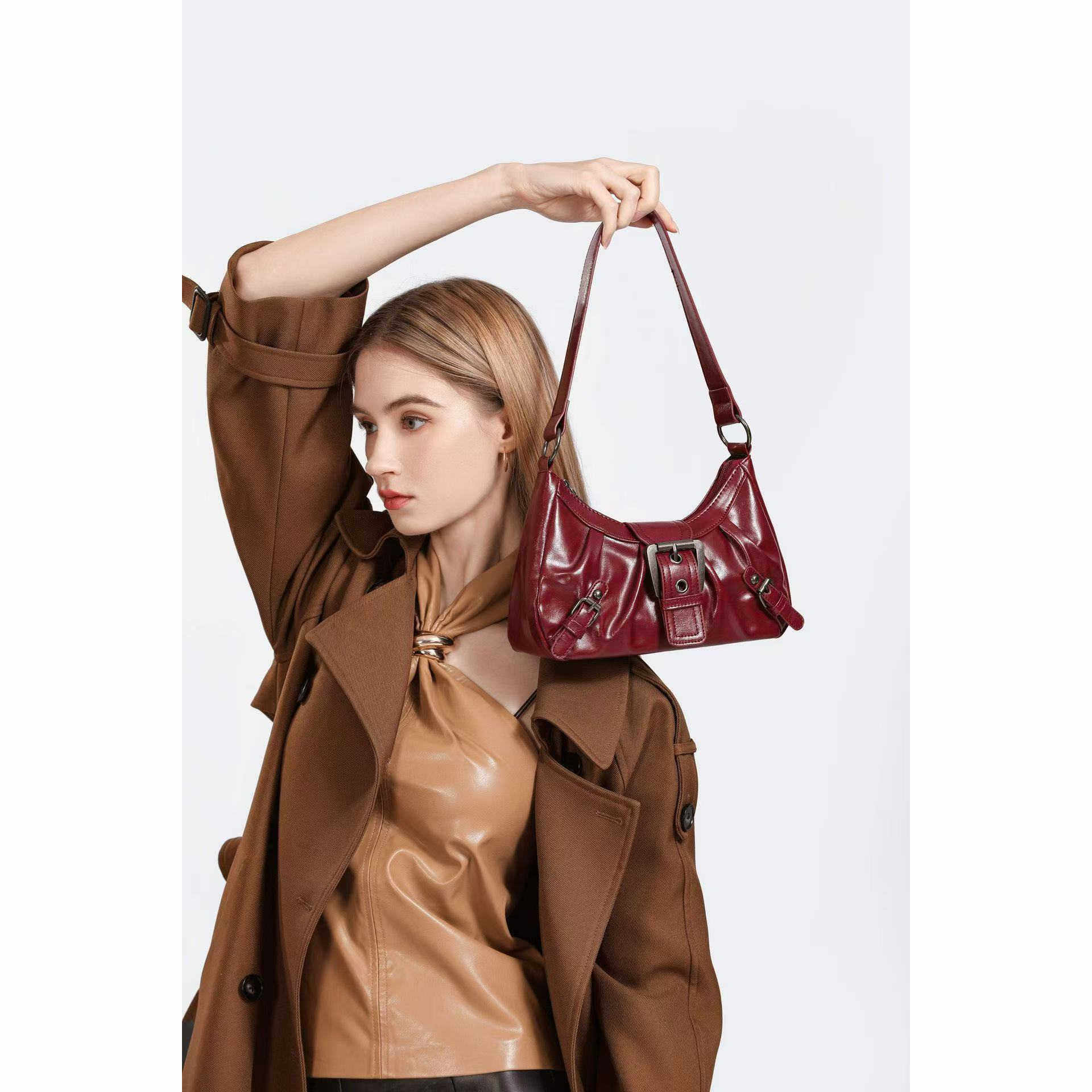 包包2026新款复古做旧单肩包腋下机车包小众手提法棍包女,箱包皮具/热销女包/男包,单肩包,淘宝优惠券,粉丝福利购,淘宝优惠卷