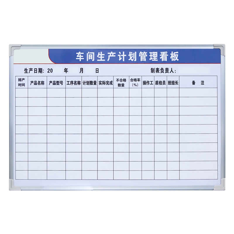 【车间生产计划管理看板】当天发