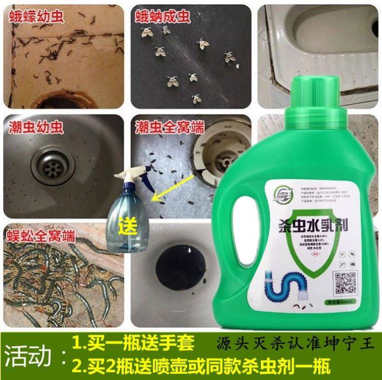 厕所下水道杀虫剂驱蛾蠓厨房卫生间有小飞虫黑虫子马桶强力除虫药