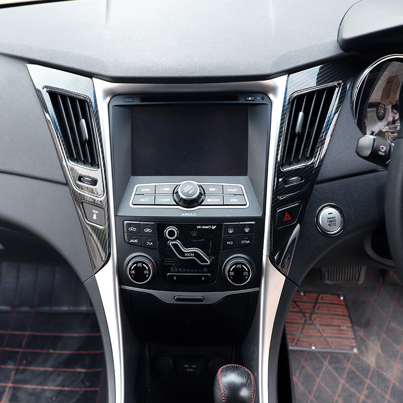 适用港版右驾右舵11-15款索纳塔8改装桃木内饰索八中控排挡贴亮片