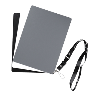 锐富图白平衡18度大号灰卡黑白灰三色卡标准三合一对焦板曝光校准防水测光工具拍照灰板影摄携便黑色灰度校色