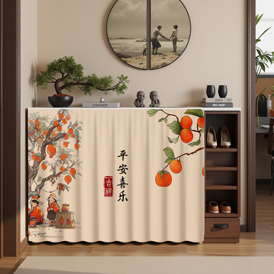 无门鞋柜遮挡帘鞋架柜子门帘盖布遮丑拉帘橱柜帘子遮挡杂物防尘帘