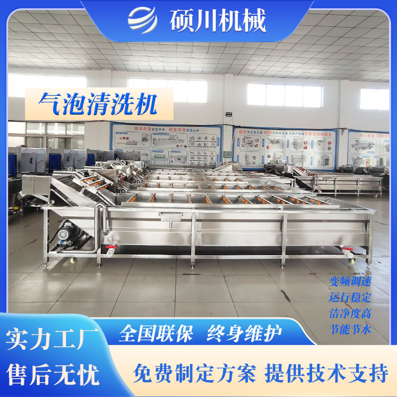 农产品清洗加工设备 牛肉干杀菌冷却风干流水线 提升式气泡清洗机