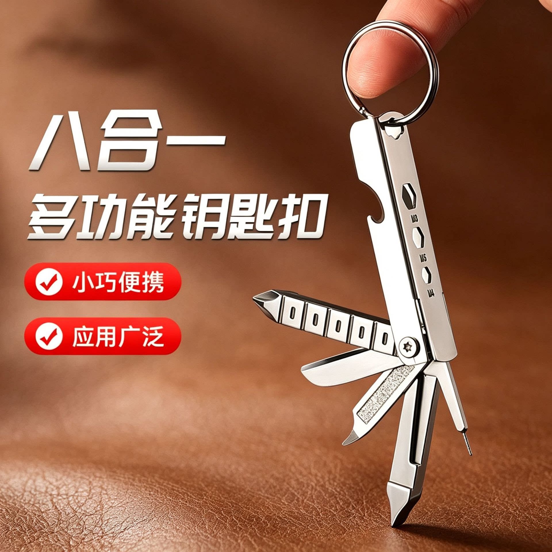 手机取卡针钥匙扣户外多功能迷你随身便携手机支架多用途小工具