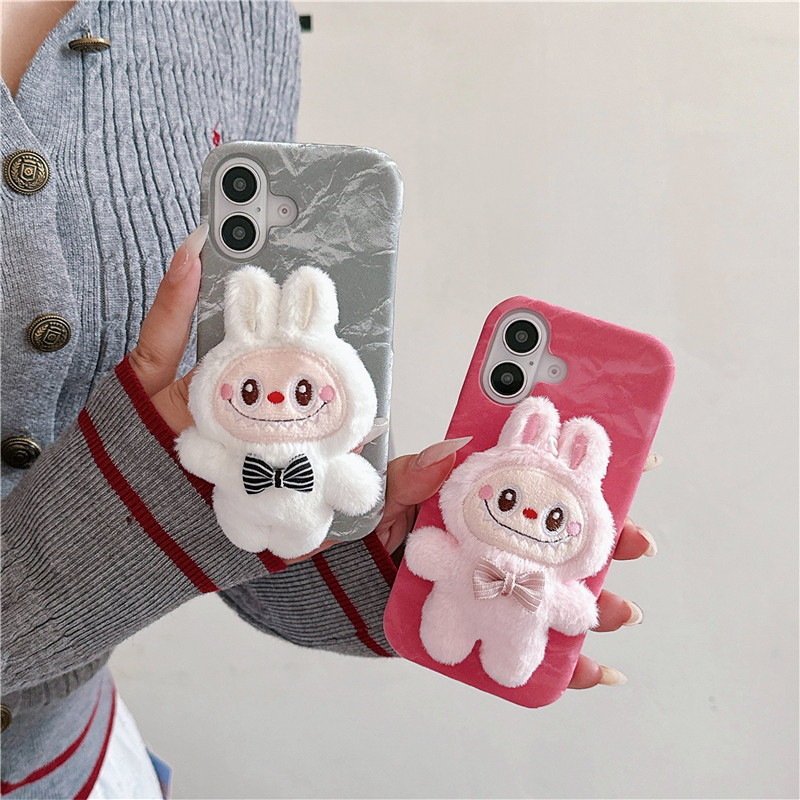 泡泡码特丝绸毛绒拉布布手机壳