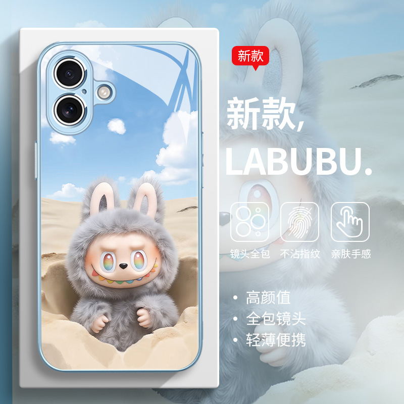 新款泡泡玛特手机壳爱心拉布布iPhone16promax手机壳适用苹果15pro防摔labubu14pro手机套硅胶CASETiFY手机壳