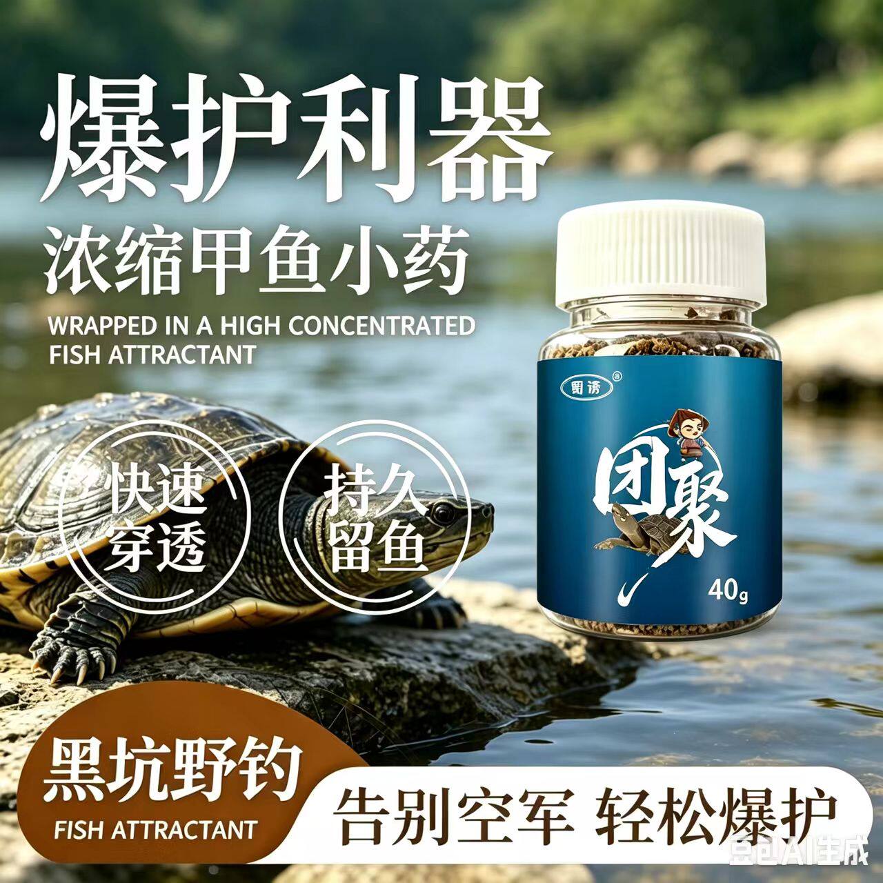 正品团聚甲鱼诱王八饵钓老鳖诱食添加剂甲鱼鲶鱼黄辣丁垂钓专攻