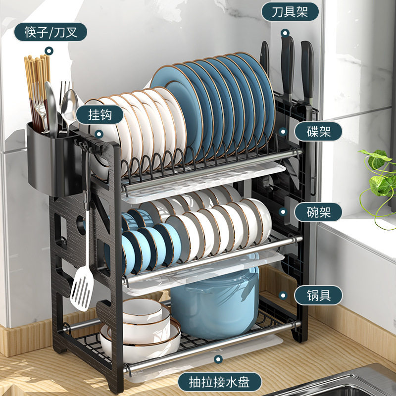 碗筷收纳盒放碗碟架碗架沥水架厨房置物架家用碗盘柜碗架子放家用