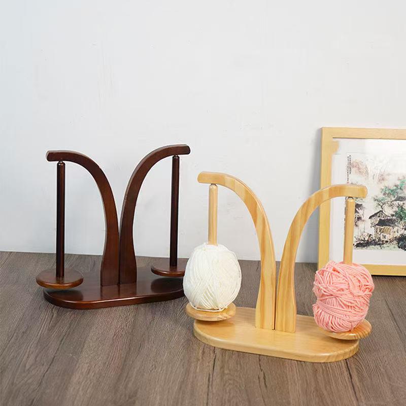 毛线轴手工编织绕线轴收纳神器辅助工具能转动木架旋转支架手工线