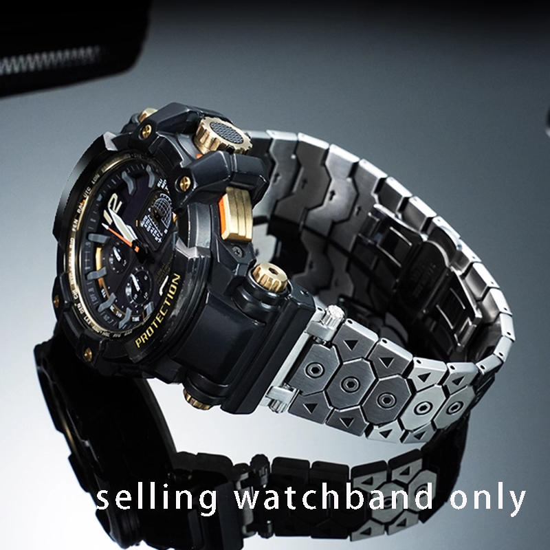 幸福雨适配G-SHOCK卡西欧空霸5410 GPW-1000改装潮流不锈钢表带男