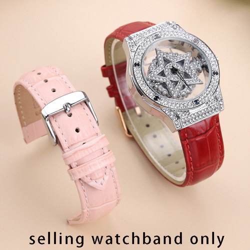 幸福雨手表带适配蒂玮娜手表带真牛皮满天星时来运转五芒星31669