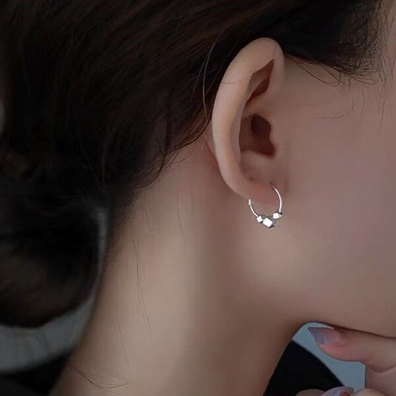 纯银轻奢小众高级感碎银子圆圈