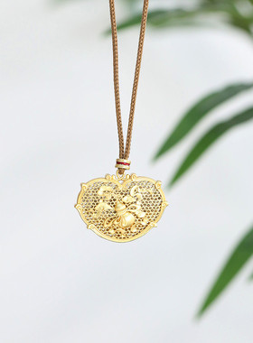 足银平安锁国潮风项链锁骨链女轻奢高级感新中式珐琅链子毛衣链