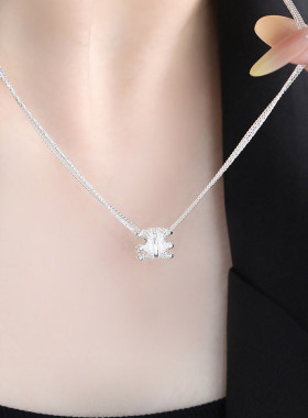 925银皇冠项链女中性风锁骨链女轻奢高级感小众设计链子毛衣链