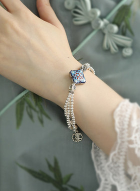 925银祥云圆珠手链女2025年复古气质个性设计感百搭文艺手环饰品