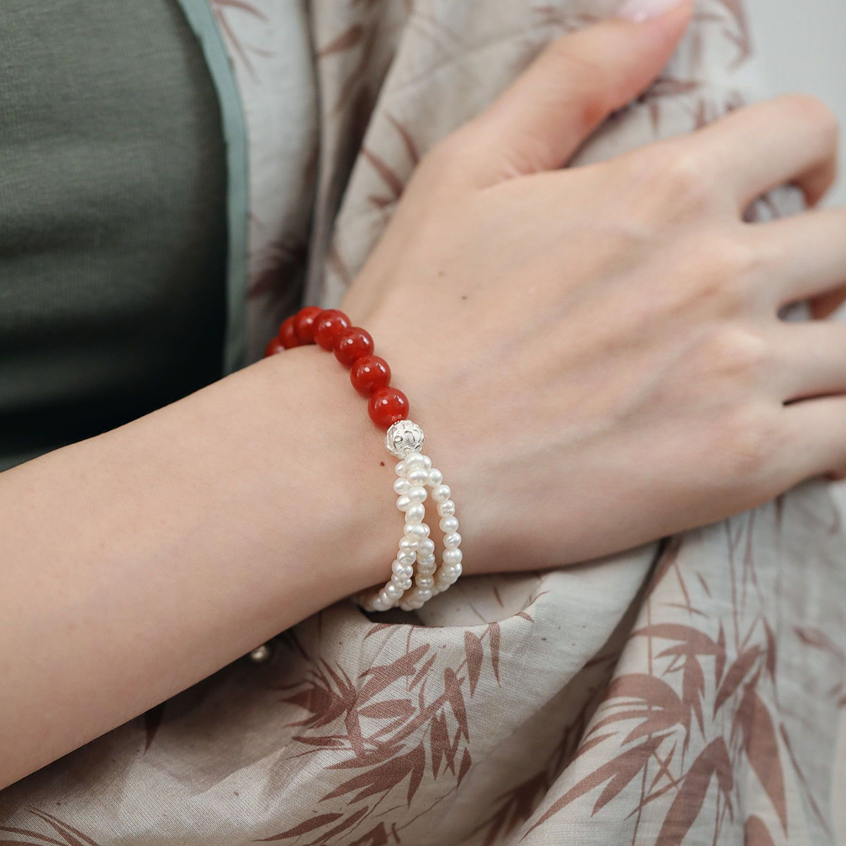 925银复古玛瑙葫芦民族风气质手链女新中式小众设计首饰手串