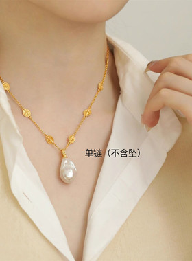 925银圆片通勤风项链锁骨链女轻奢高级感小众设计链子配饰