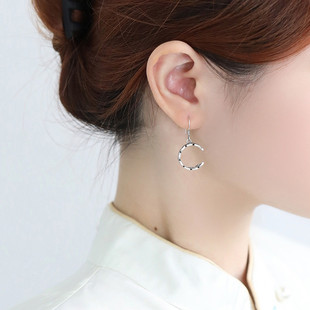 925银叶子INS风耳环耳钩25年高级感轻奢精致耳饰显脸瘦