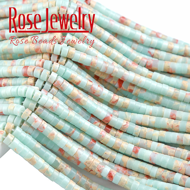 2x4mm蓝色寿山石隔片管珠直切圆柱算盘珠散珠车轮珠隔珠扁珠子diy