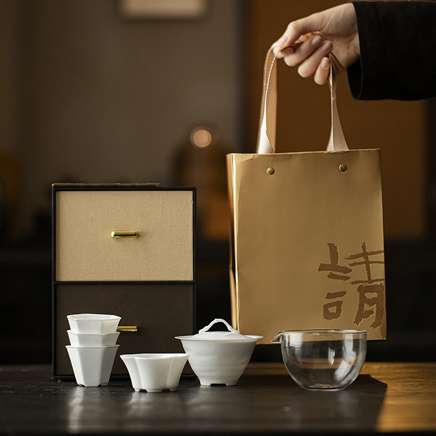 朴寓丨玉泥白瓷功夫茶具套装送礼