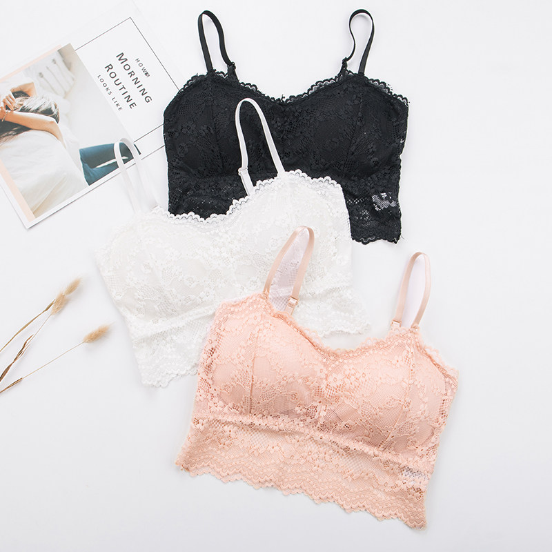 内衣女无钢圈聚拢性感蕾丝文胸吊带背心裹胸学生少女内搭抹胸内衣