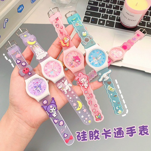 高颜值卡通儿童只看时间石英表