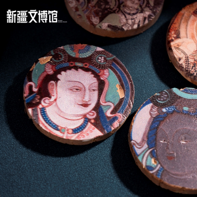 新疆文博馆文创龟兹壁画冰箱贴克孜尔泥板画新疆旅游纪念品伴手礼