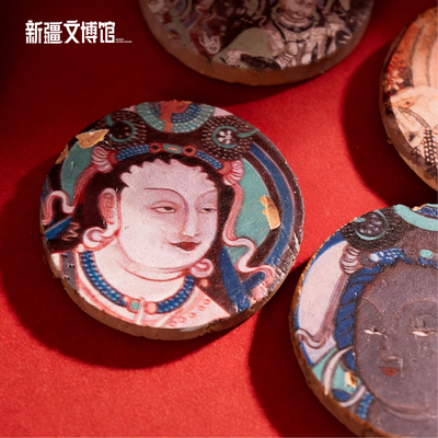 新疆文博馆文创龟兹壁画冰箱贴克孜尔泥板画新疆旅游纪念品伴手礼