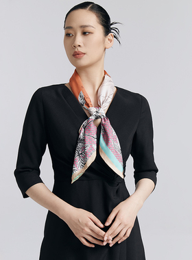 SAINTJOY/上久楷真丝方巾 双面印花真丝方巾 丽芙岭山 FJS24026