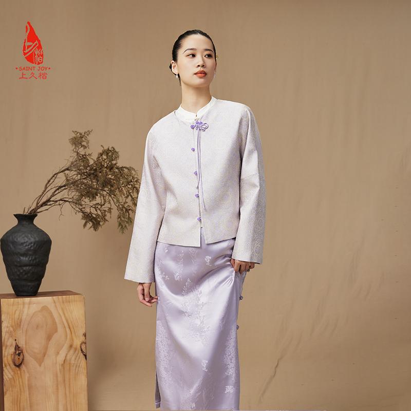 宋锦上衣团龙杂宝菊花纹