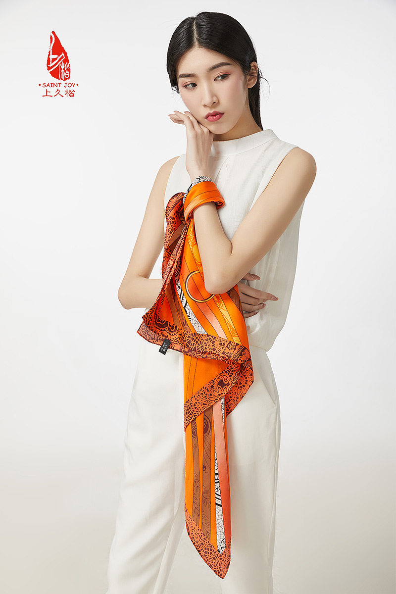 上久楷真丝丝巾时尚百搭女春夏款防晒围巾桑蚕丝披肩母亲节礼物