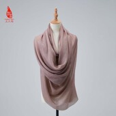 SAINTJOY PJS23016 羊绒缎纹风清月白长披肩 上久楷 羊绒围巾