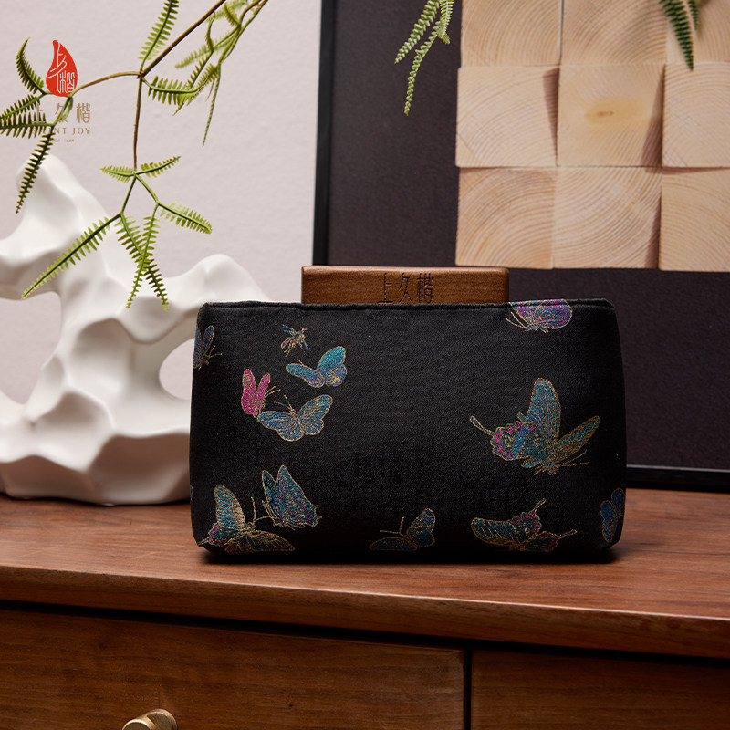 SAINTJOY/上久楷 宋锦斜背包 晴春蝶戏 XB3B095211002