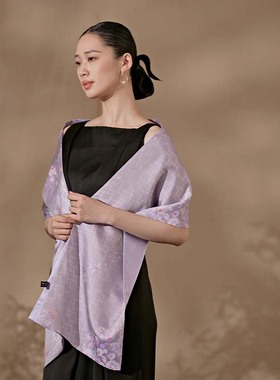 SAINTJOY/上久楷 女士宋锦双面长巾 围巾 半遮面 SCS23005