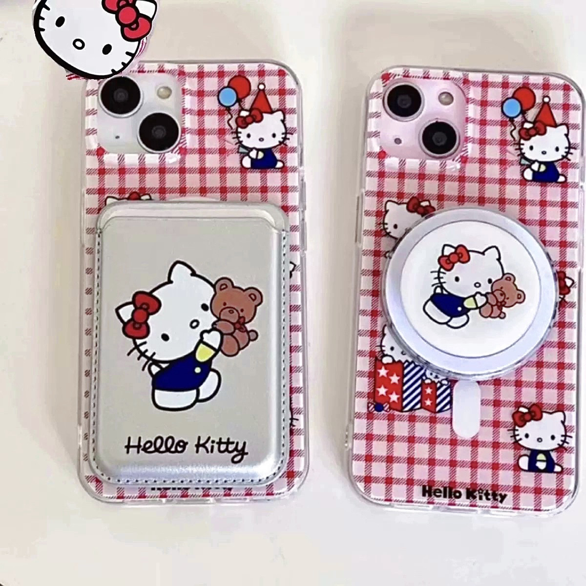 韩国卡通Kitty磁吸卡包苹果手机
