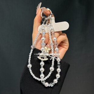 轻奢小马手机链挂绳可拆双层手腕挂链巨好看绝美水钻木马链条独特高级感珍珠短款手链马年腕带垫片包包挂饰壳