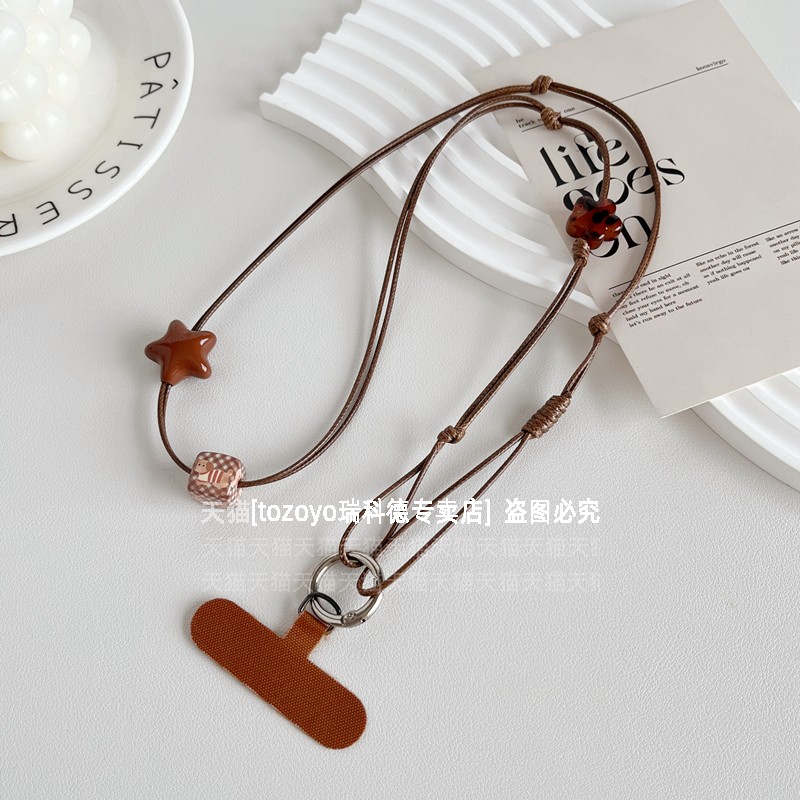 结实油蜡挂脖绳手工串珠diy