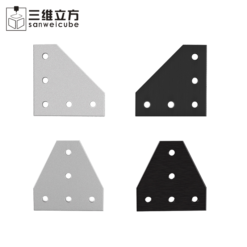 铝型材 5孔T型L型直角连接板 2020 3030 2040 4040板角托架角码