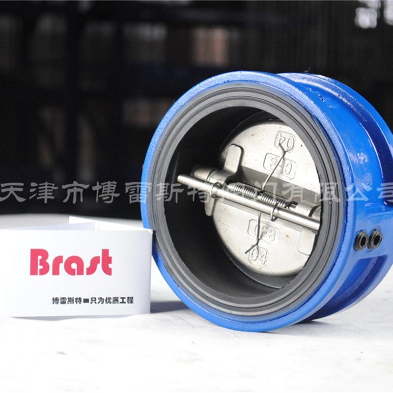 A对夹式止回阀DH77X-10/16Q球墨体球墨板304板EPDM双瓣蝶式止回阀