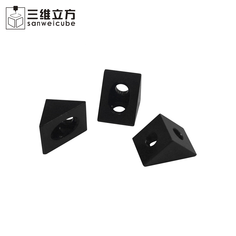 3D打印机配件Openbuilds黑色角角连接器三角铝件铝块喷砂氧化