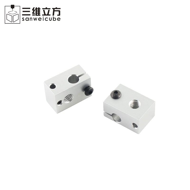 3D打印机配件 新款E3D-V6耐高温加热铝块 兼容PT100传感器