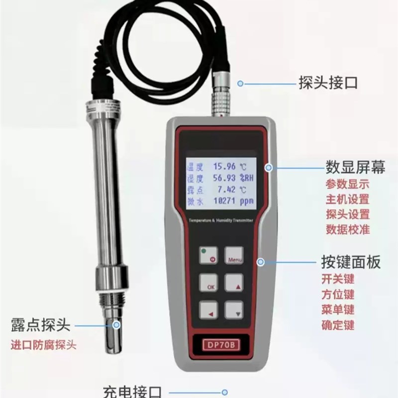 DP70 DP70B 手持式露点仪锂电池便携式露点仪手持微水仪PPM露点仪